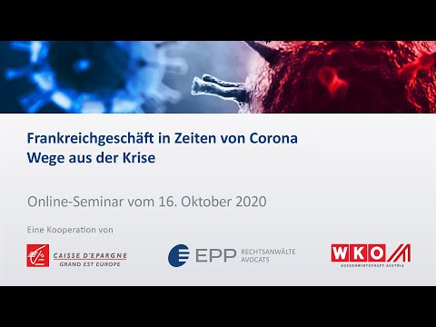 Epp Online-Seminar - Frankreichgeschäft in Zeiten von Corona, Wege aus der Krise - 16. Oktober 2020