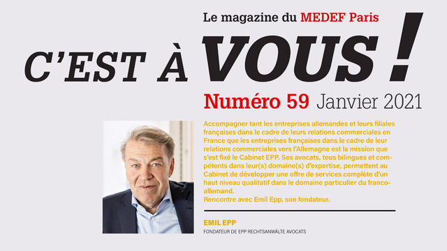 C’est à VOUS! Magazine du Medef Paris # 59